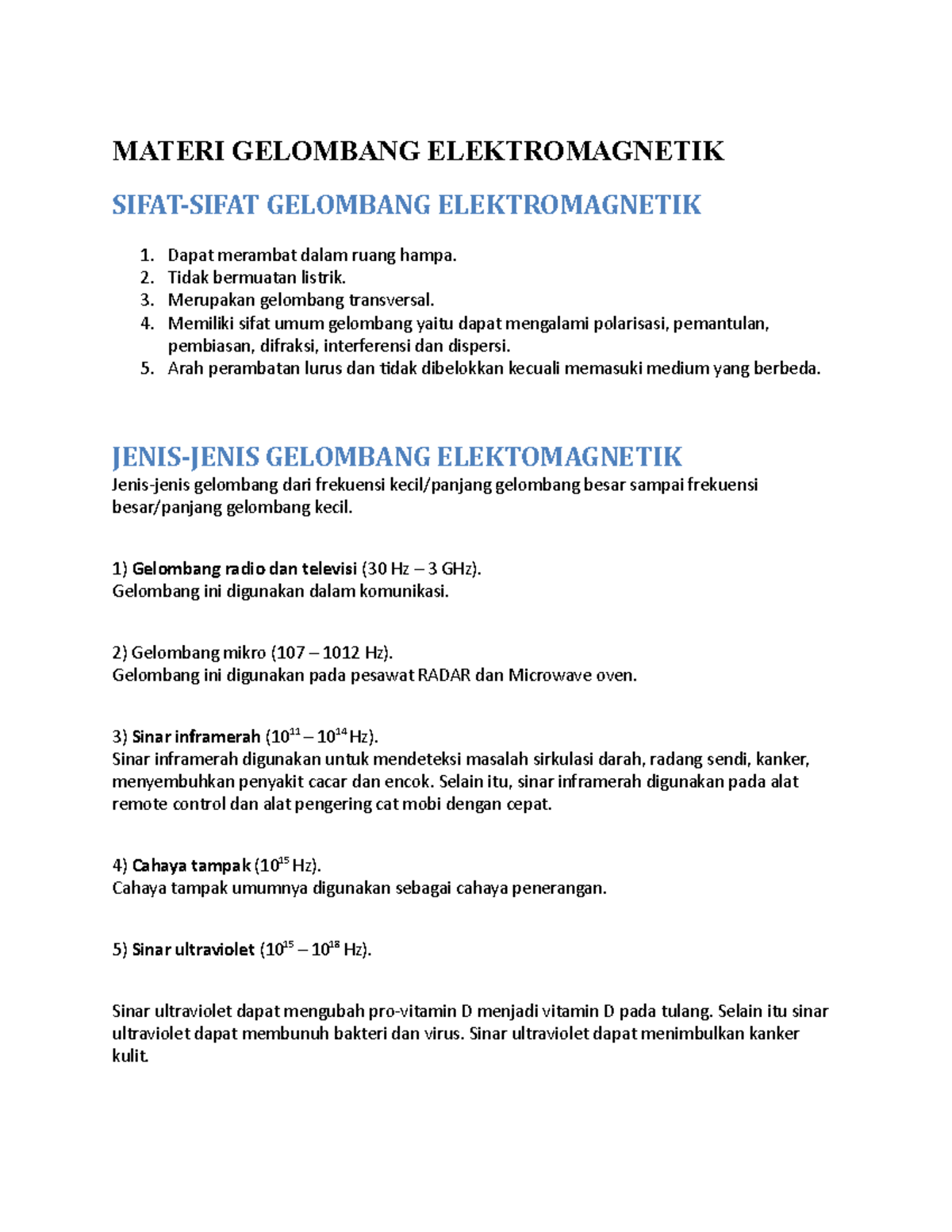 Elektromagnetik Materi Dan Latihan Soal - MATERI GELOMBANG ...