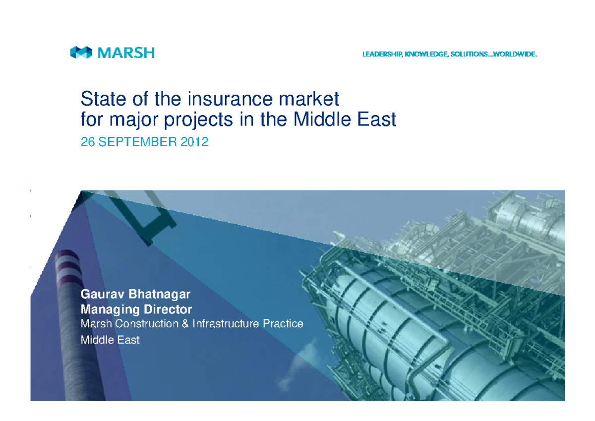 Marsh klgates risk management insurance strategies seminar - State of ...