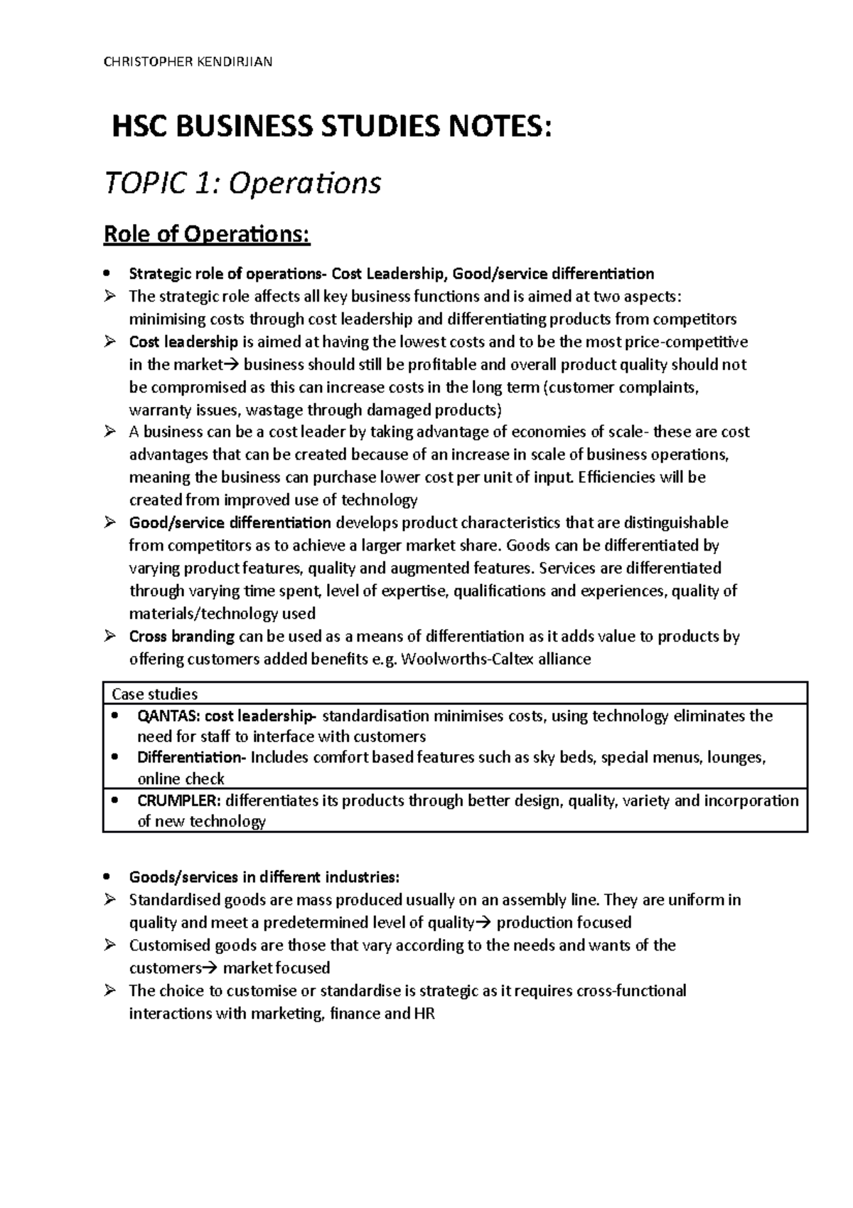 DAv P hsc business studies notes - HSC BUSINESS STUDIES NOTES: TOPIC 1 ...