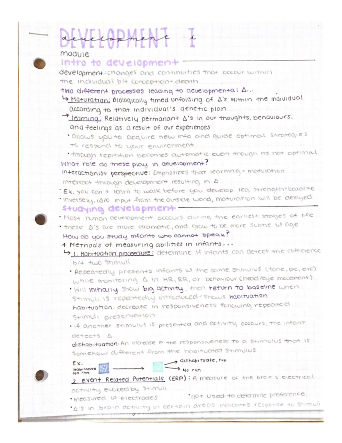 Development 1 And 2 - psychology module notes - PSYCH 1XX3 - Studocu