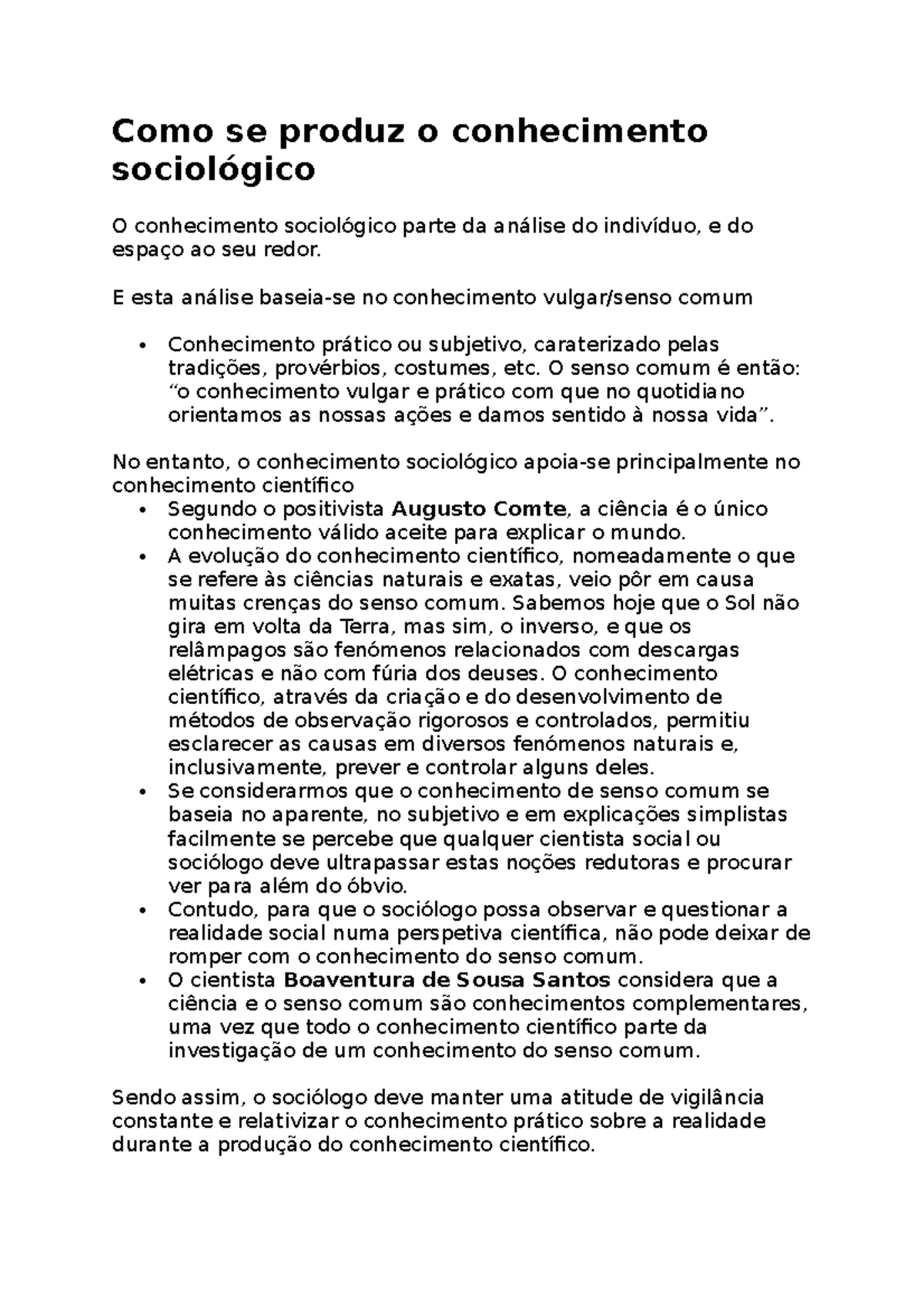 Document - Como se produz o conhecimento sociológico - Como se produz o ...