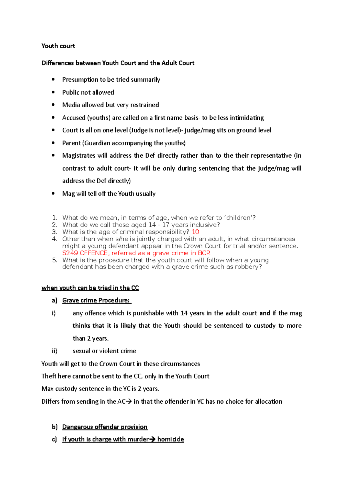 Youth court session notes Studocu