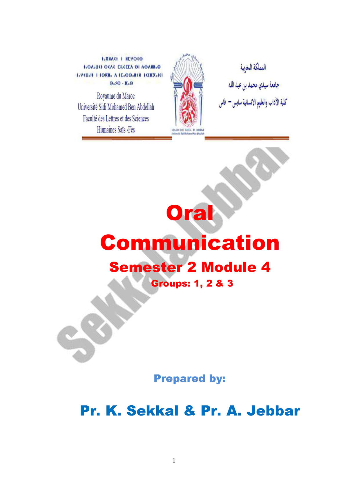 Oral Communication Course - Oral Communication Semester 2 Module 4 ...