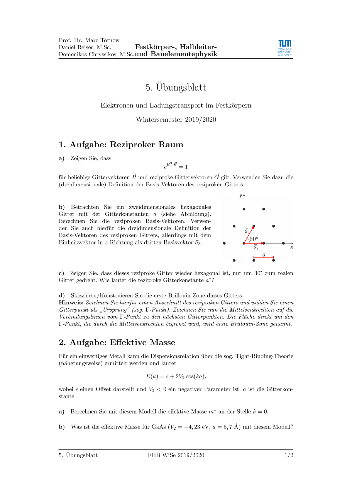 Ubungsblatt 05 Bauelemente Der Halbleiterelektronik Tum Studocu