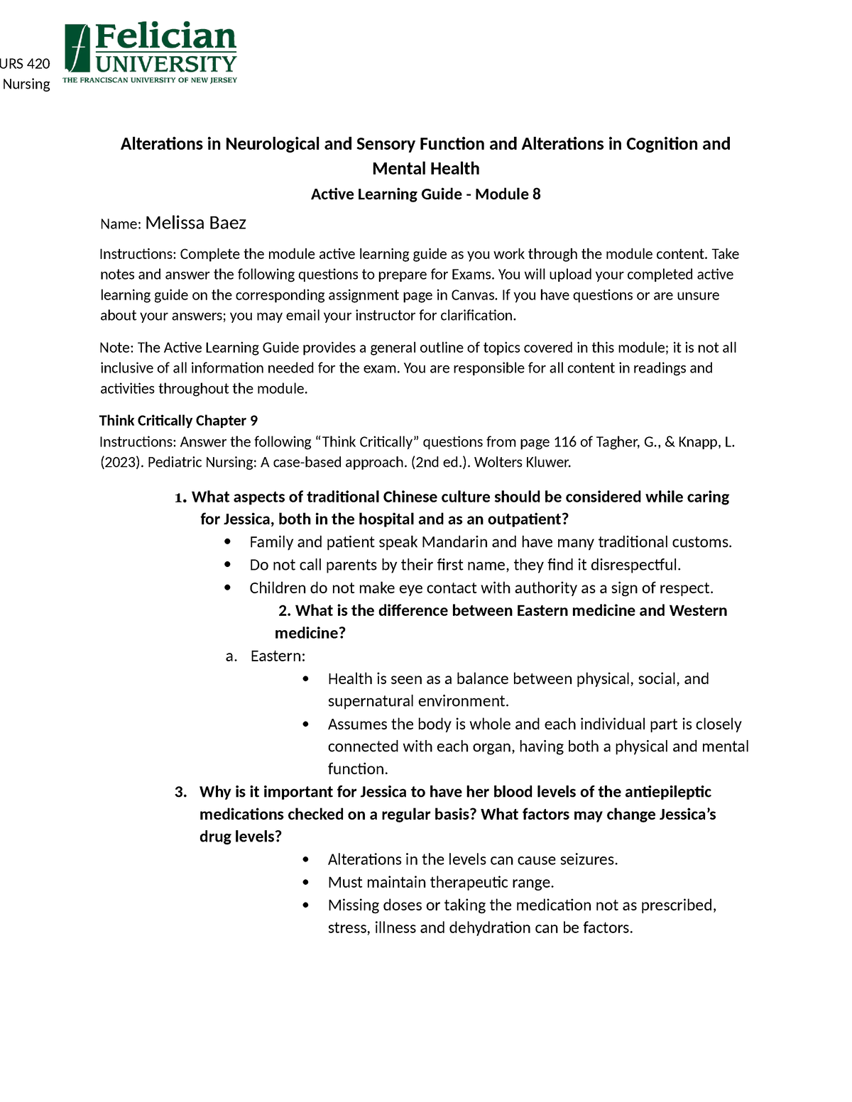 Alg Module 8 Active Learning Guide Module 8 Chapters 23 And 34