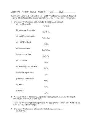 Test1Key - helps to have an idea of how will the test look like - CHEM ...