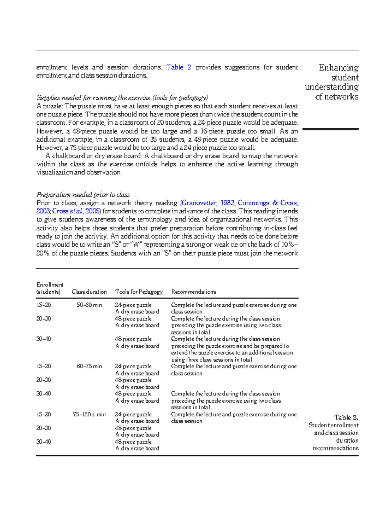 Enhancing student understanding of networks using experiential learning ...