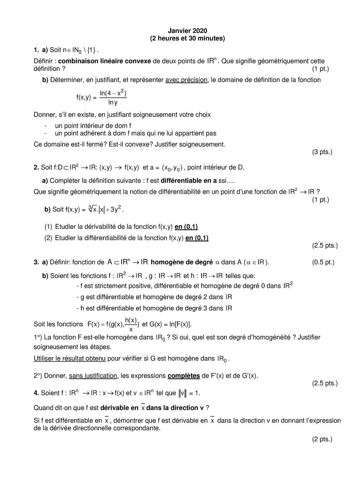 2020 - Examen + Correctif Officiel - Janvier 2020 (2 Heures Et 30 ...