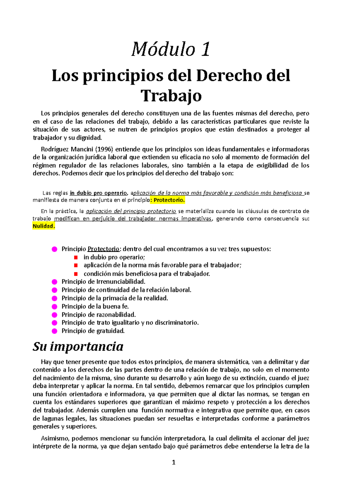 Resumen M1 Y M2 Derecho - .... - 1 Módulo 1 Los Principios Del Derecho ...