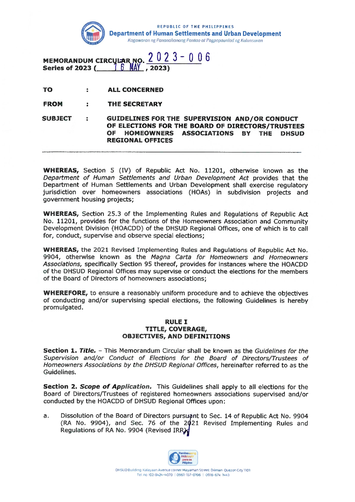 Memorandum-Circular-No - Philippine Political History - Studocu