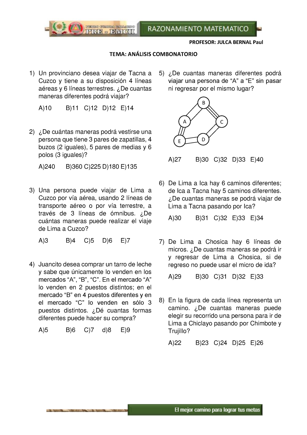 Análisis Combinatorio Libro 2022 Nuevo Claveado - PROFESOR: JULCA ...