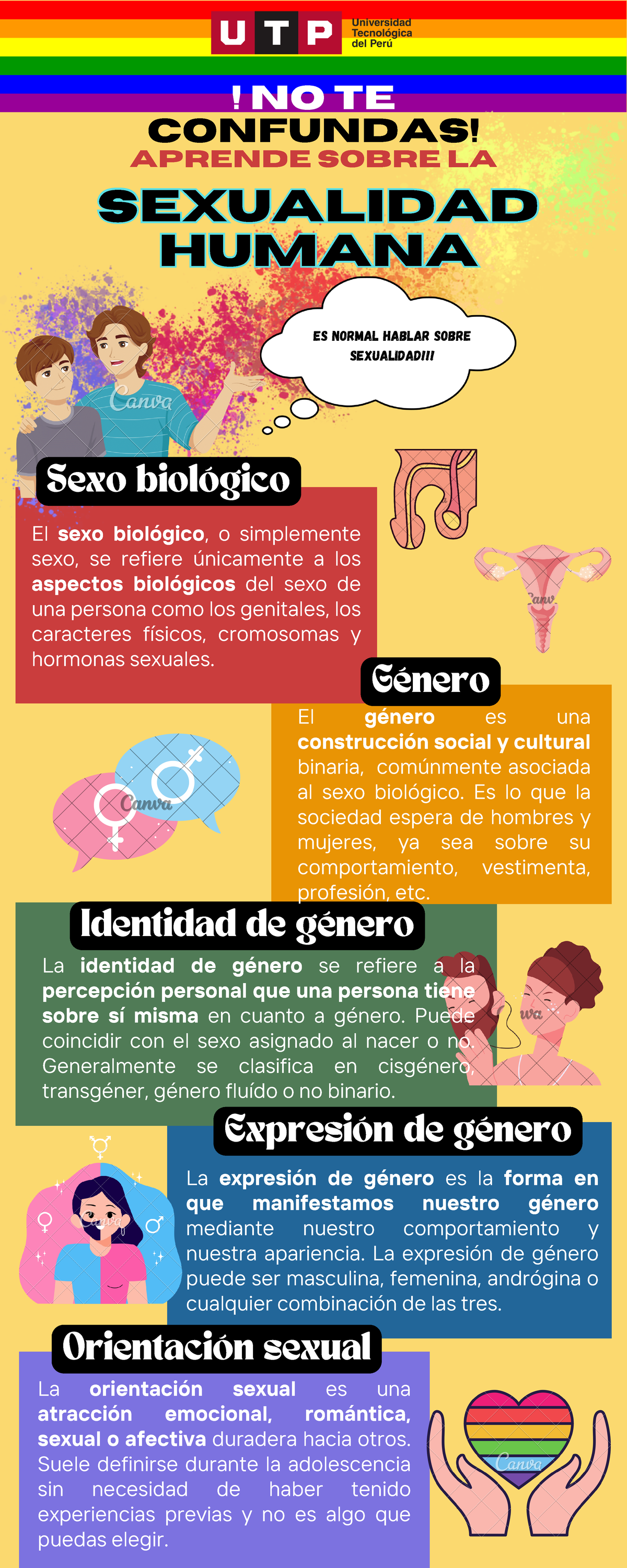 Afiche Sexualidad Tarea Sexo Biológico Identidad De Género Orientación Sexual Expresión De 