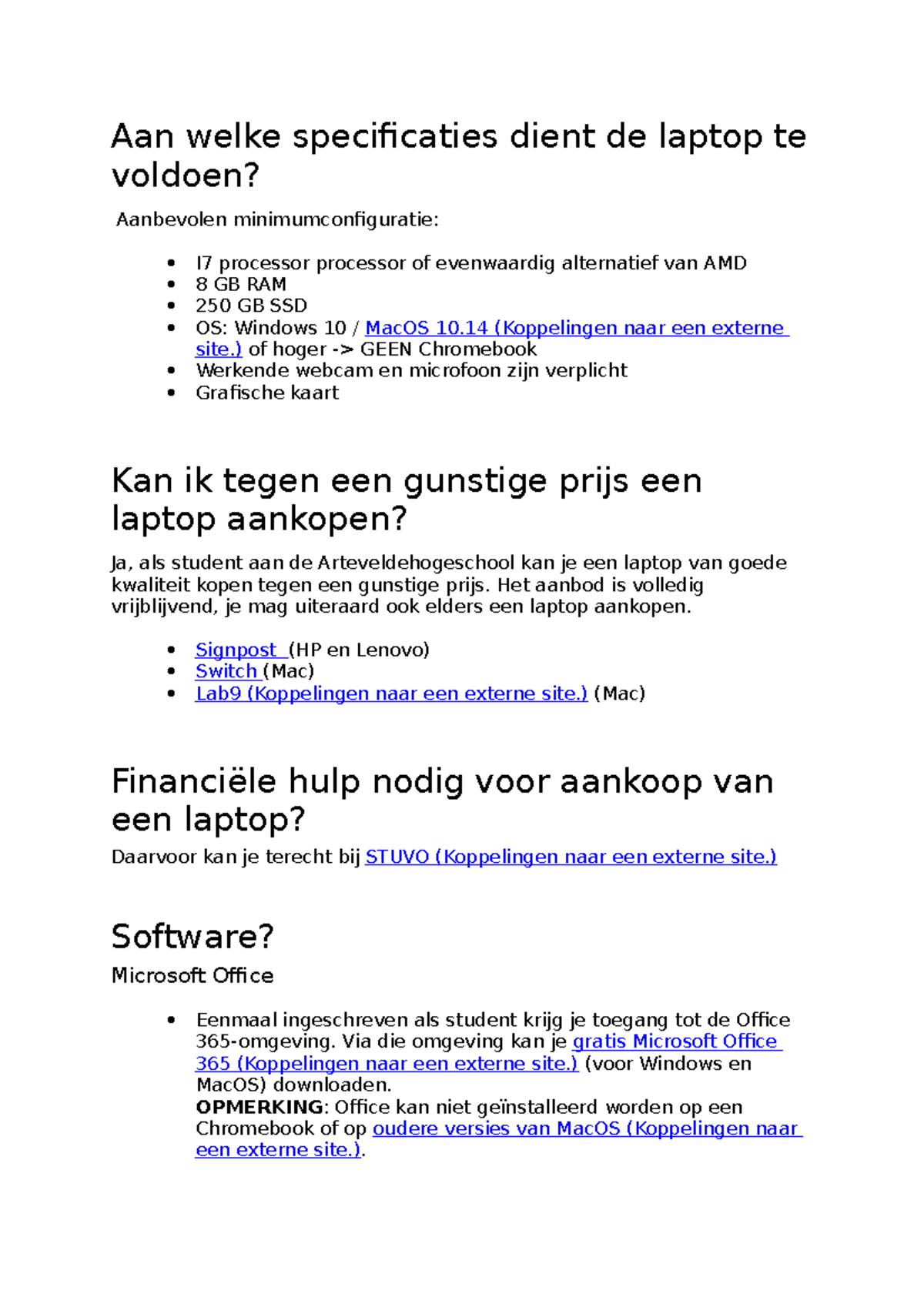 Aan welke specificaties dient de laptop te voldoen - Aan welke ...