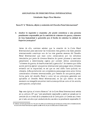 Tarea Ii Derecho Penal Internacional Studocu