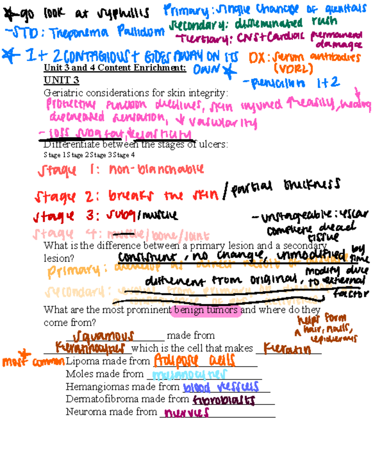 Patho+1+Unit+3+and+4+Practice - Unit 3 and 4 Content Enrichment: UNIT 3 ...