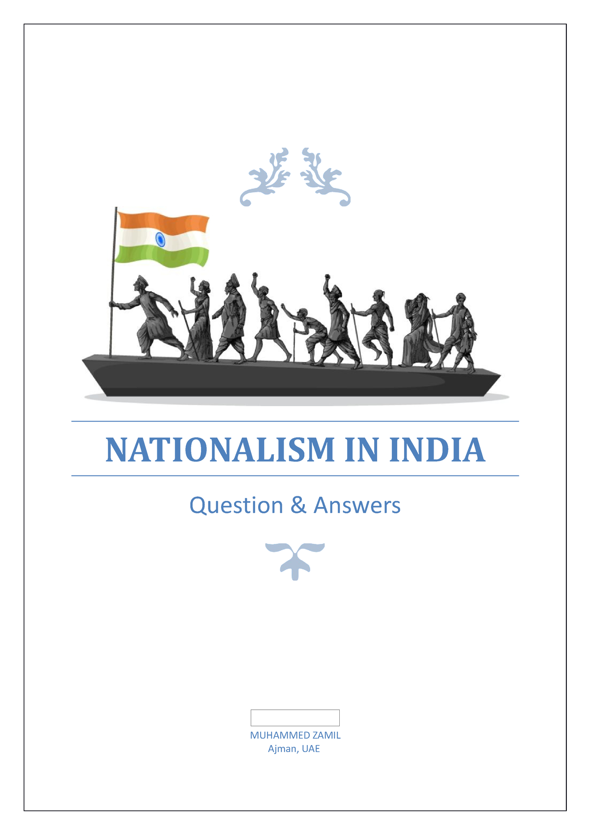 case study based questions on nationalism in india