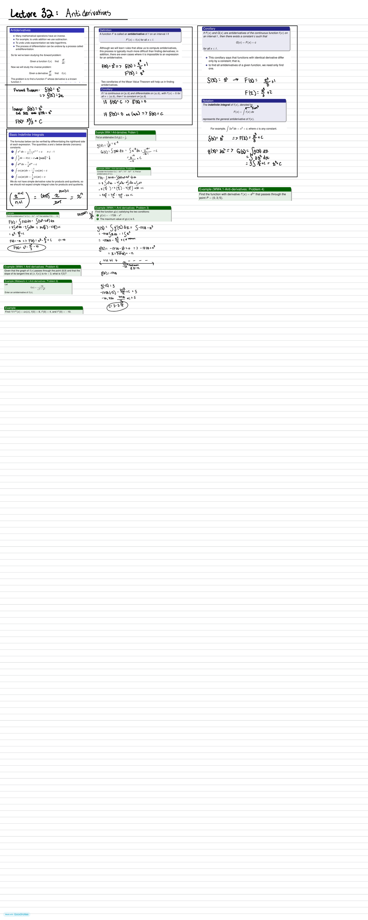 Calculus 113 - Notes given from Semester 1, Fall, Professor Murragarra ...