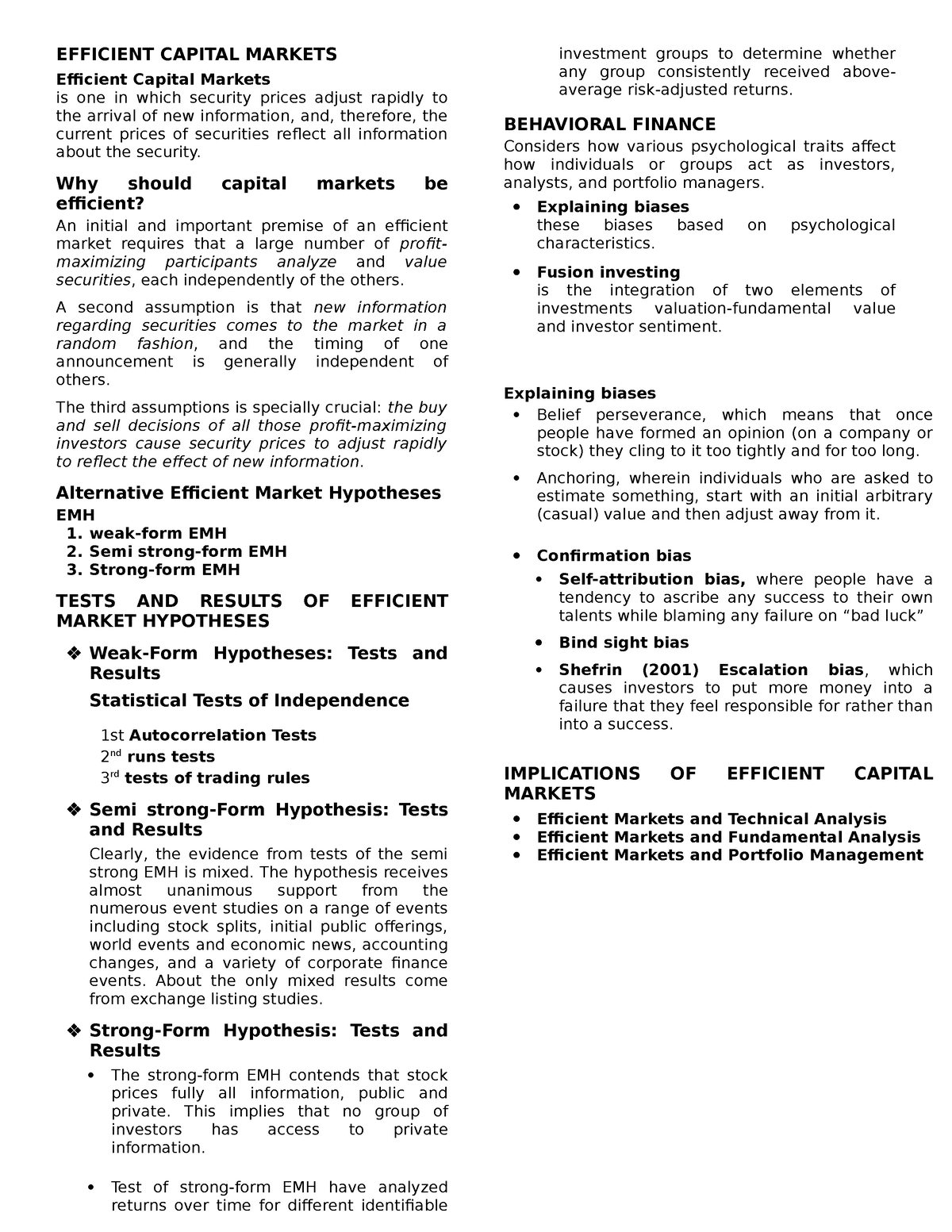 essay about capital market