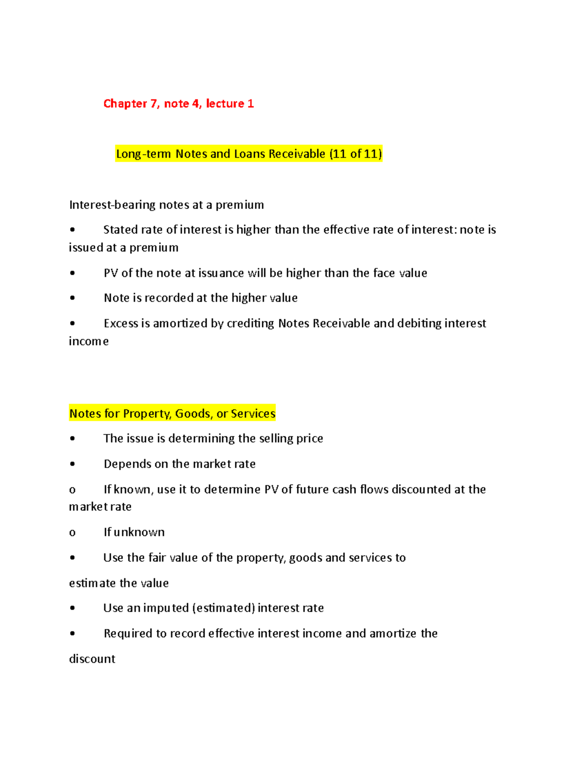 Chapter 7, note4, lecture 1.lecture note, financial accounting ...