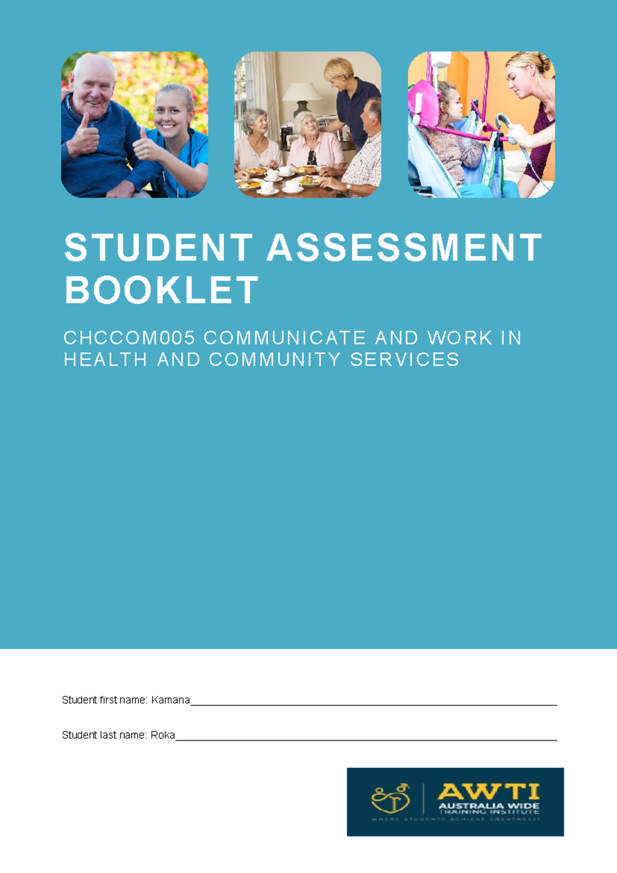 Chccom 005 Student Workbook (WORD) (C3) - STUDENT ASSESSMENT BOOKLET C ...