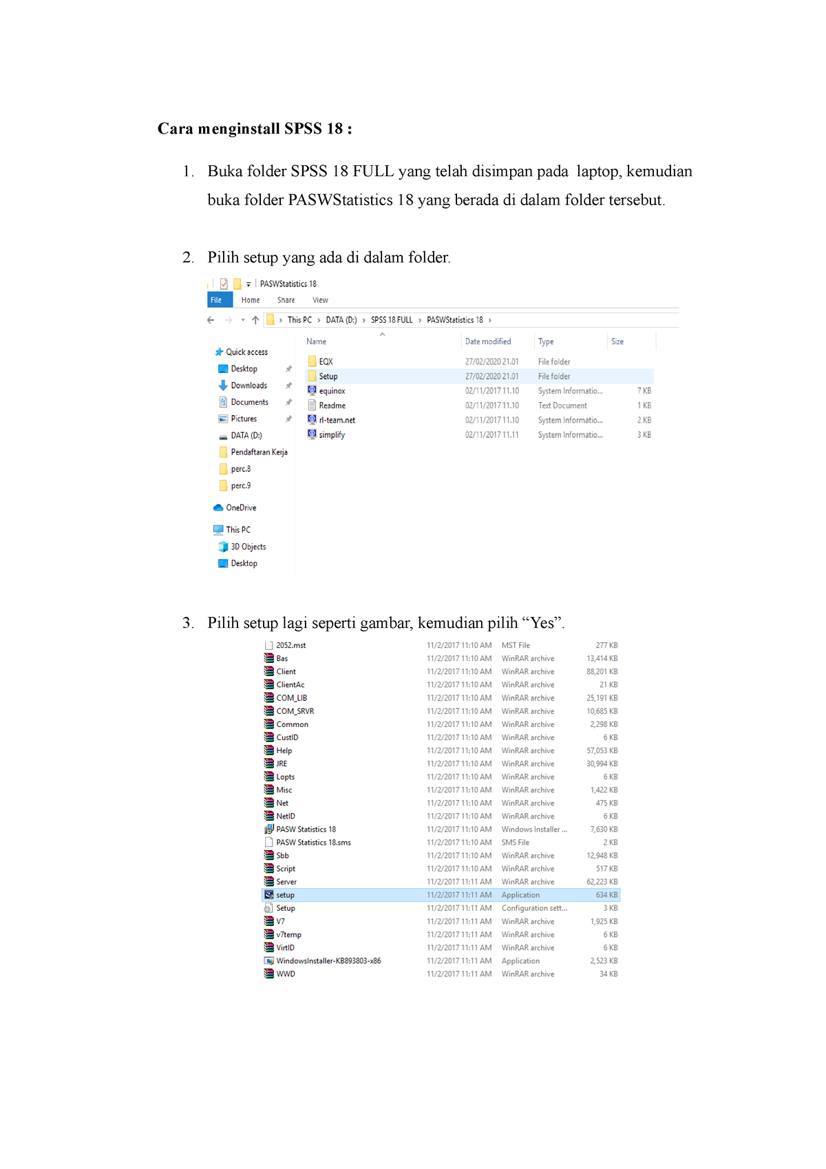 Praktikum Laporan 1 - Cara Menginstall SPSS 18 : Buka Folder SPSS 18 ...