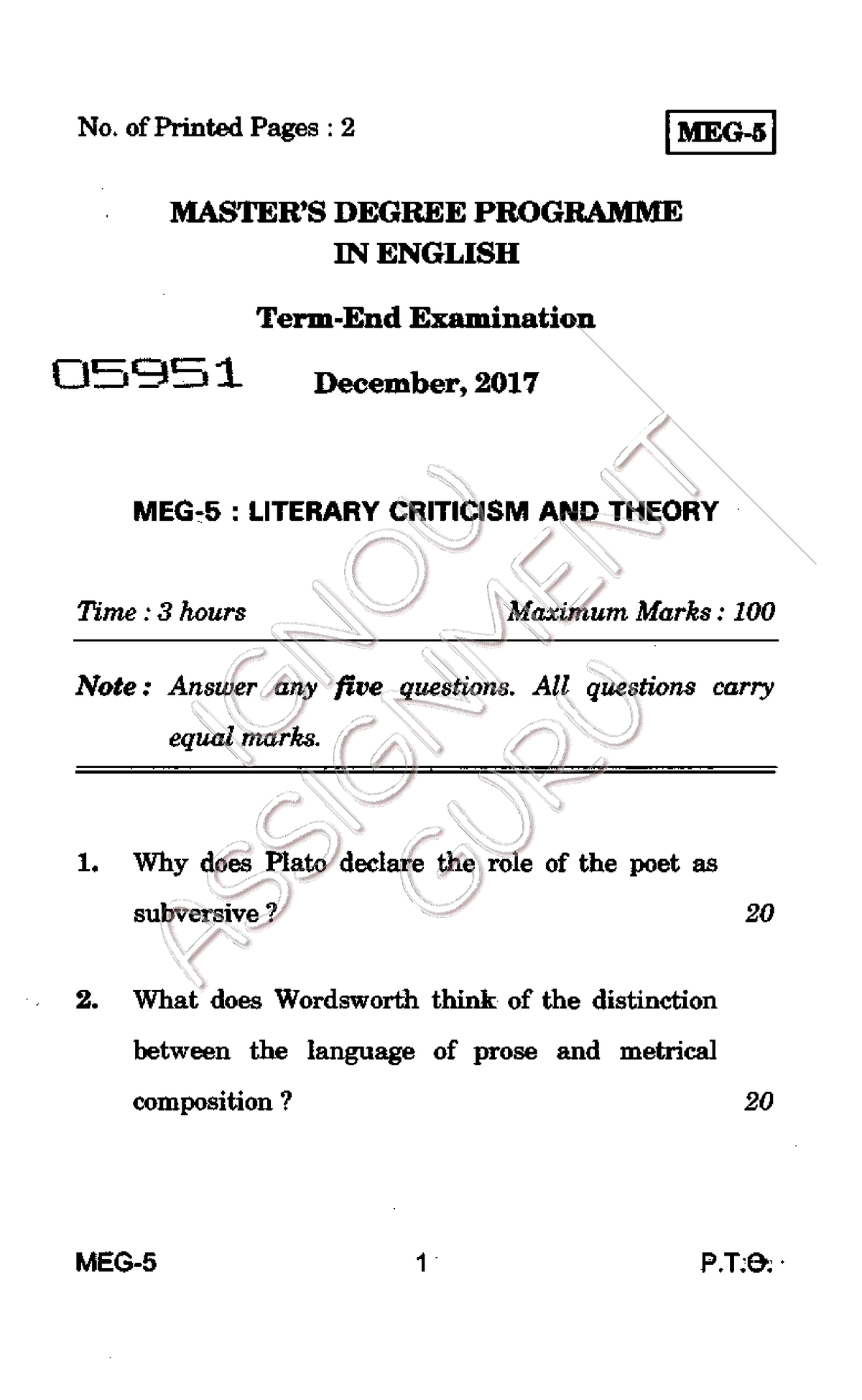 meg 7 assignment question paper