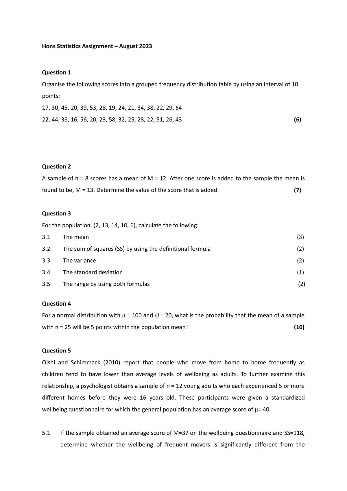 contoh assignment statistik