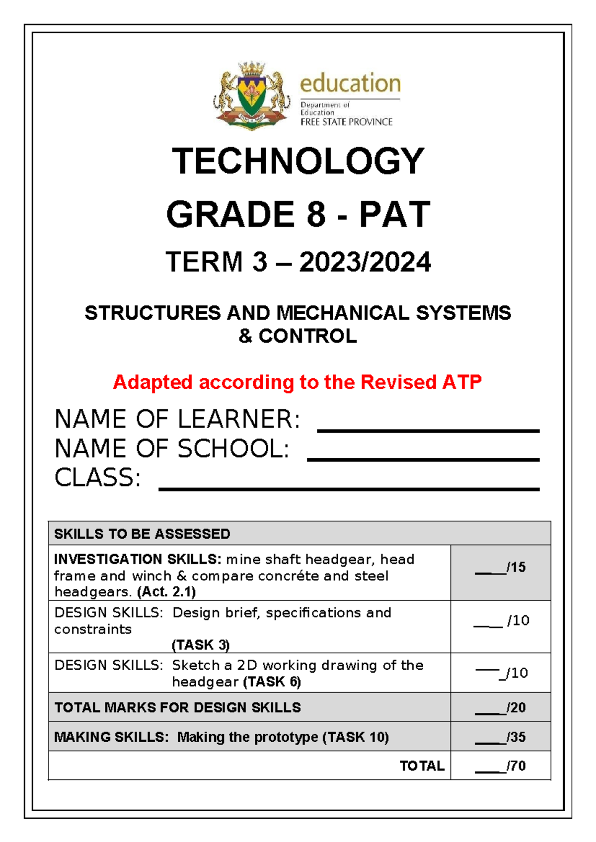 2023 - IJVR - GR 8 - TERM 3 - PAT Template - 1 August 202357 ...