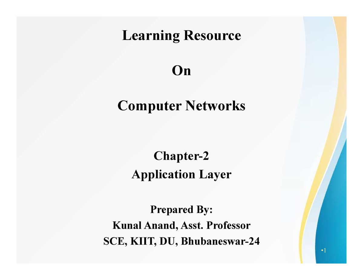 2. Ch-02 Application Layer - 1 Learning Resource On Computer Networks ...