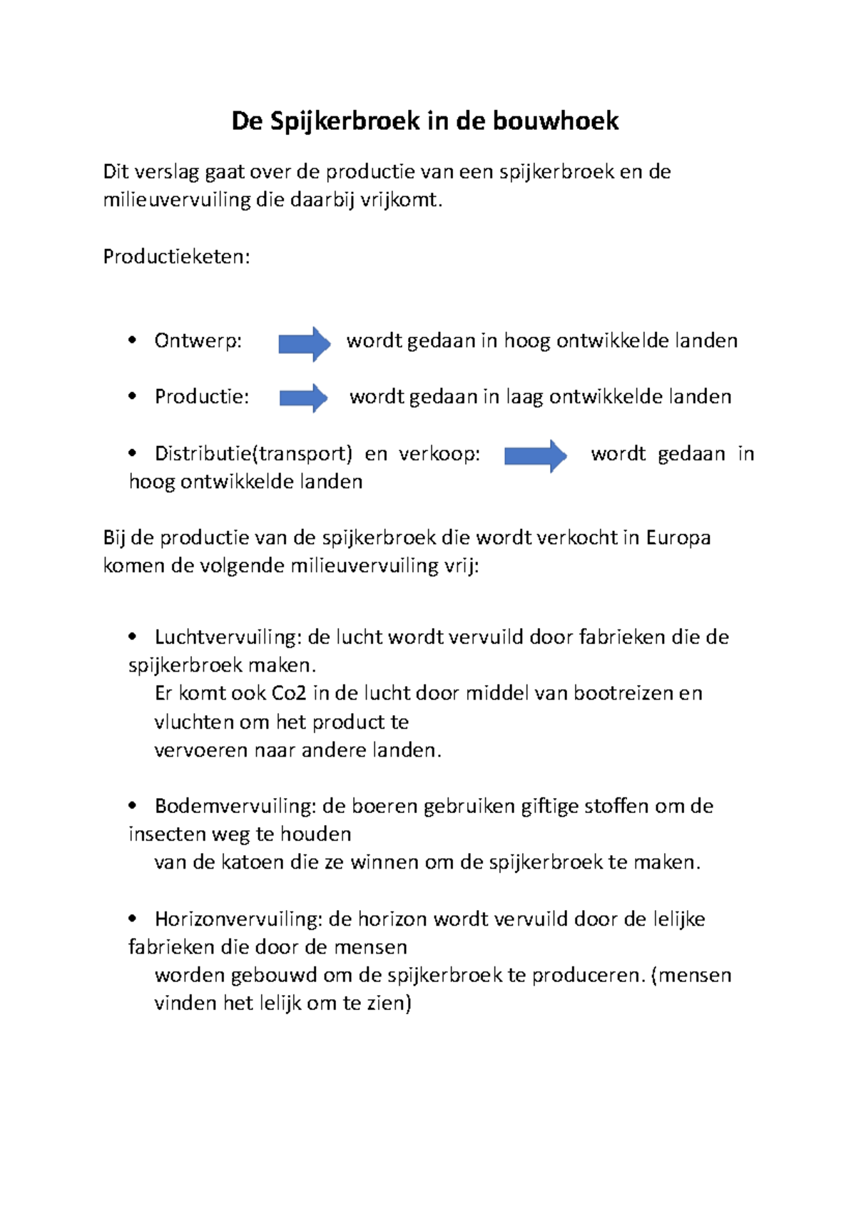 Productieketen Eindopdracht De Spijkerbroek In De Bouwhoek Dit