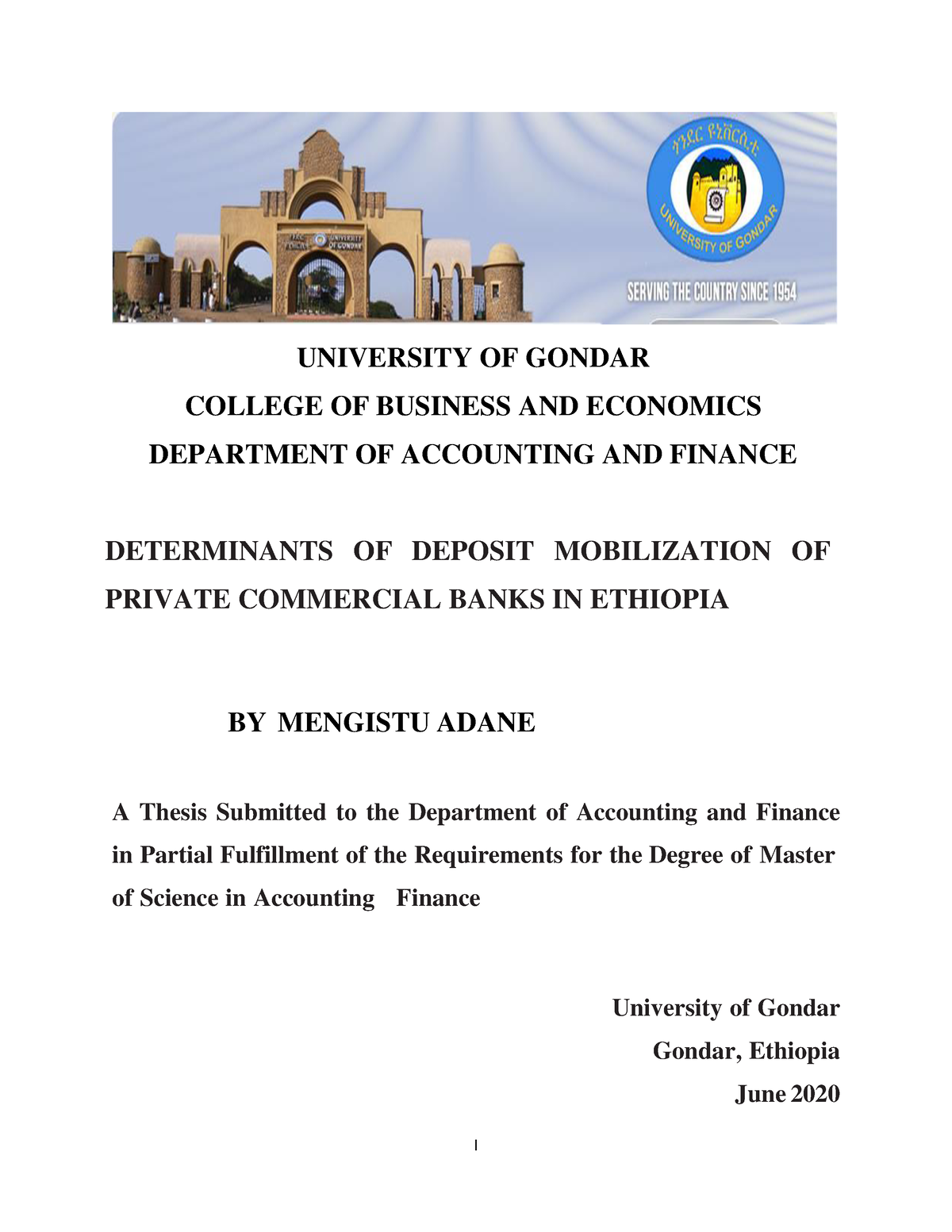 mba thesis gondar university pdf