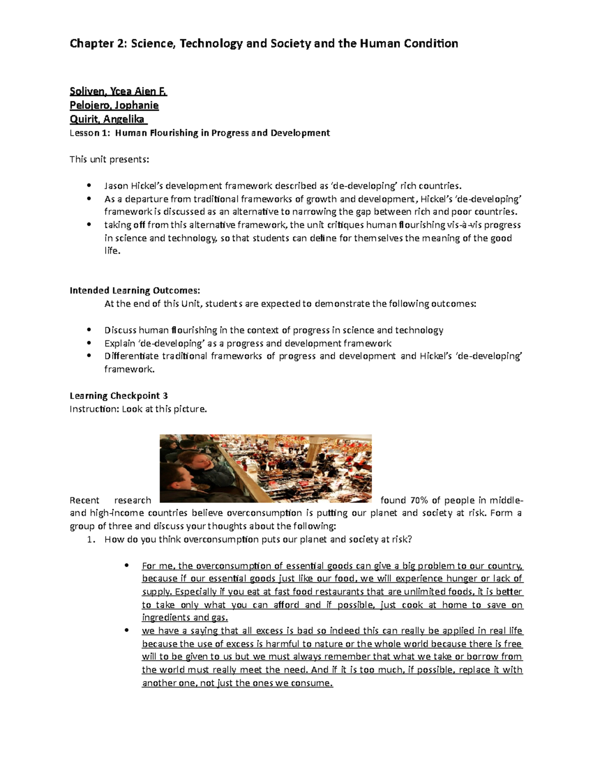 ( Soliven, YCEA)Lesson-1-Human-Flourishing sjs sjs ckc dks - Soliven ...
