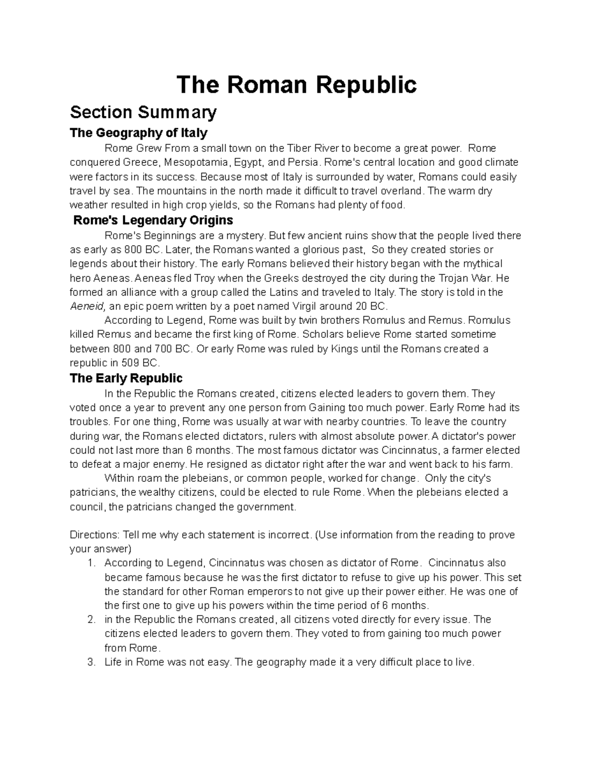 Ryleigh Edgemon - The Roman Republic - 8665838 - The Roman Republic ...