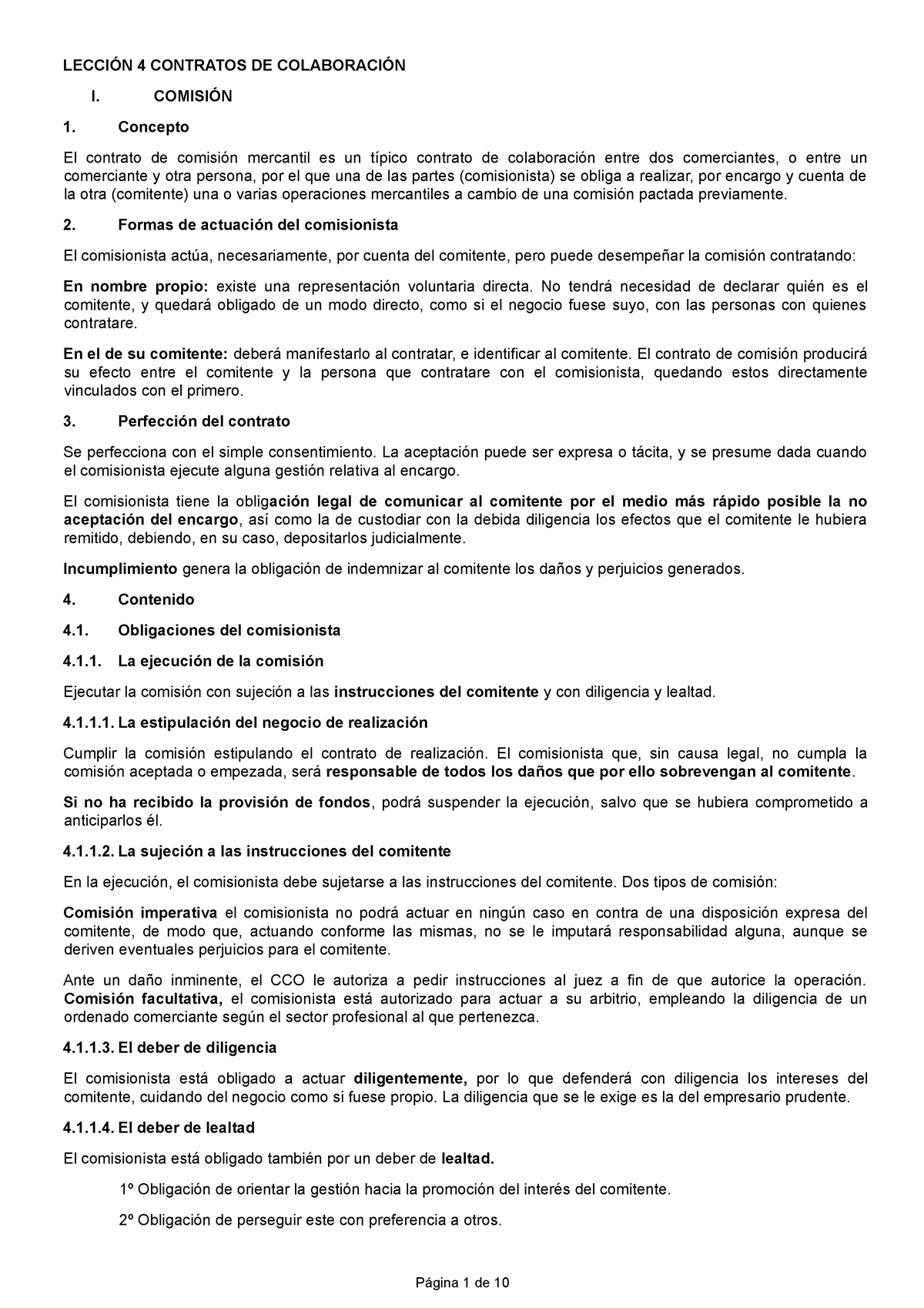 Lección 4 Tema 4 LecciÓn 4 Contratos De ColaboraciÓn I ComisiÓn 1 Concepto El Contrato De 3769