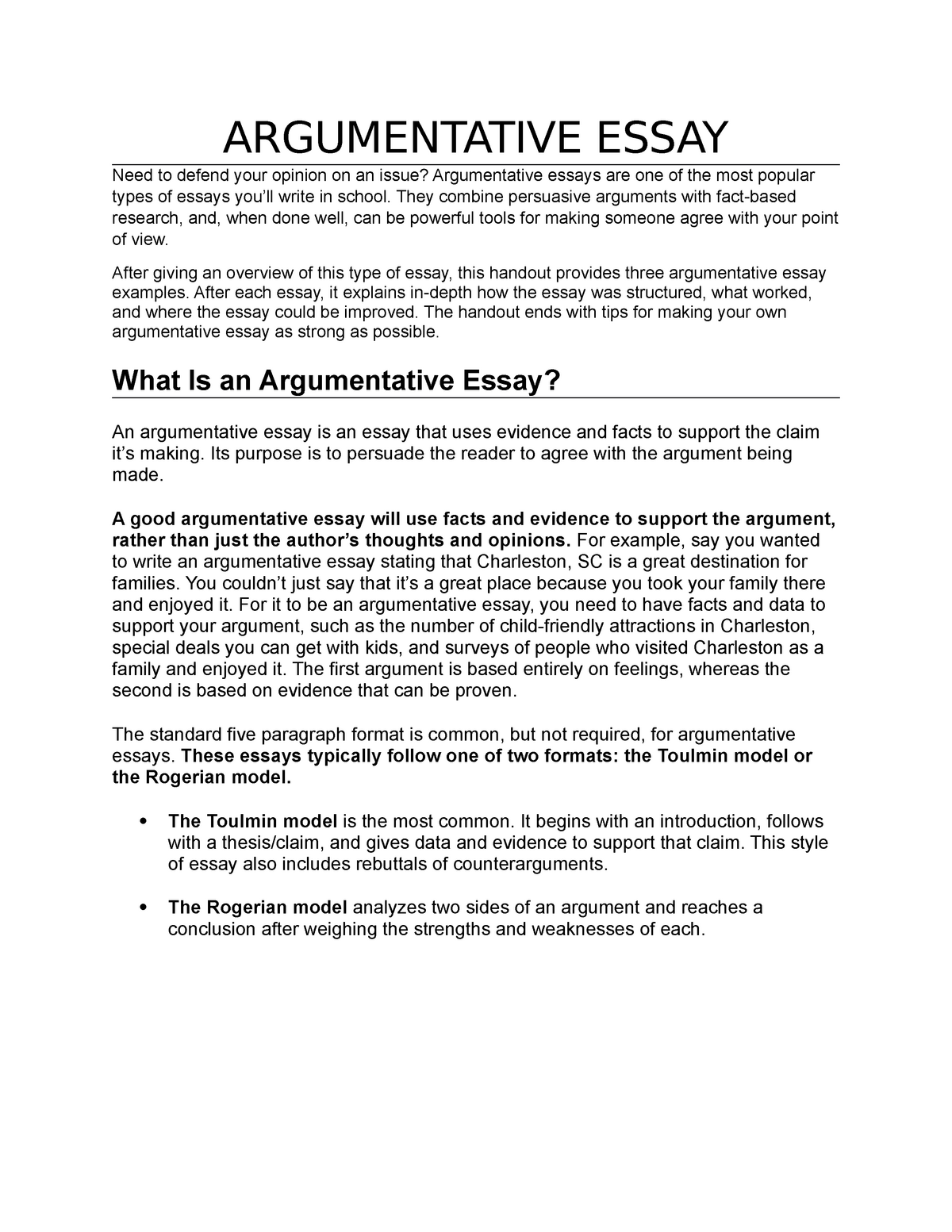 research based argumentative essay examples pdf