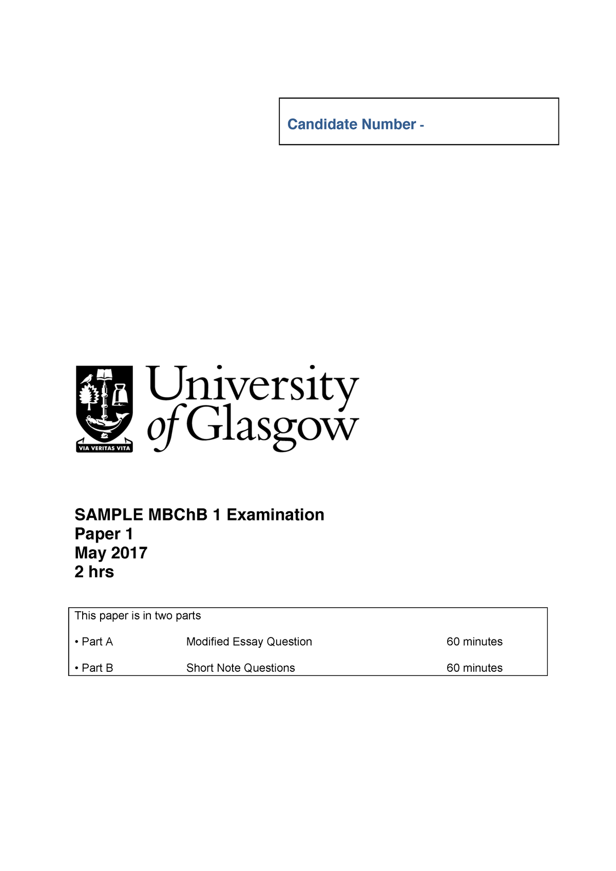 Exam 2018, Questions And Answers - SAMPLE MBChB 1 Examination Paper 1 ...