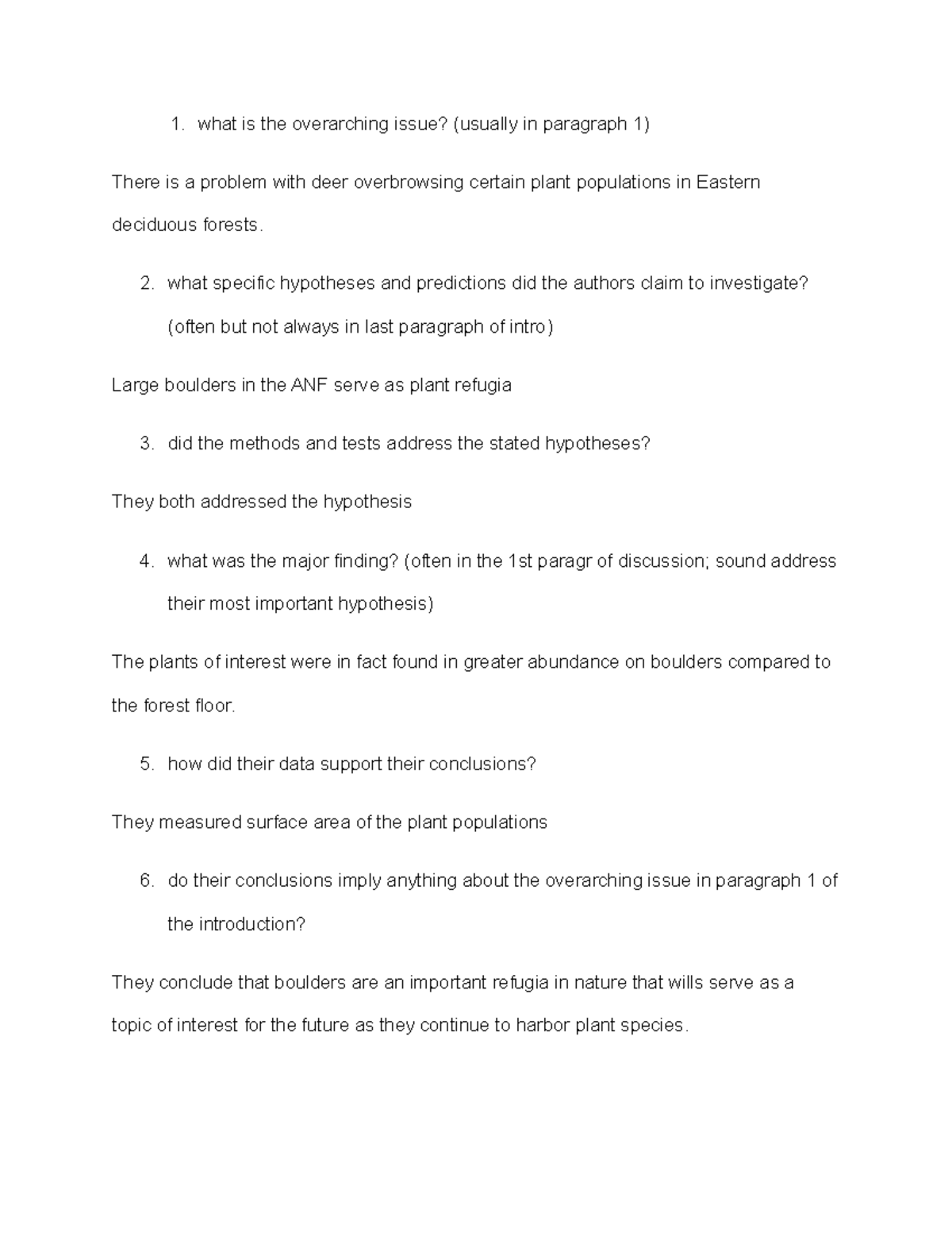 Bio assignment 1 - what is the overarching issue? (usually in paragraph ...