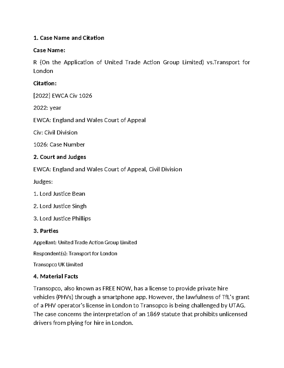 Case note send to uol - help full - Case Name and Citation Case Name: R ...