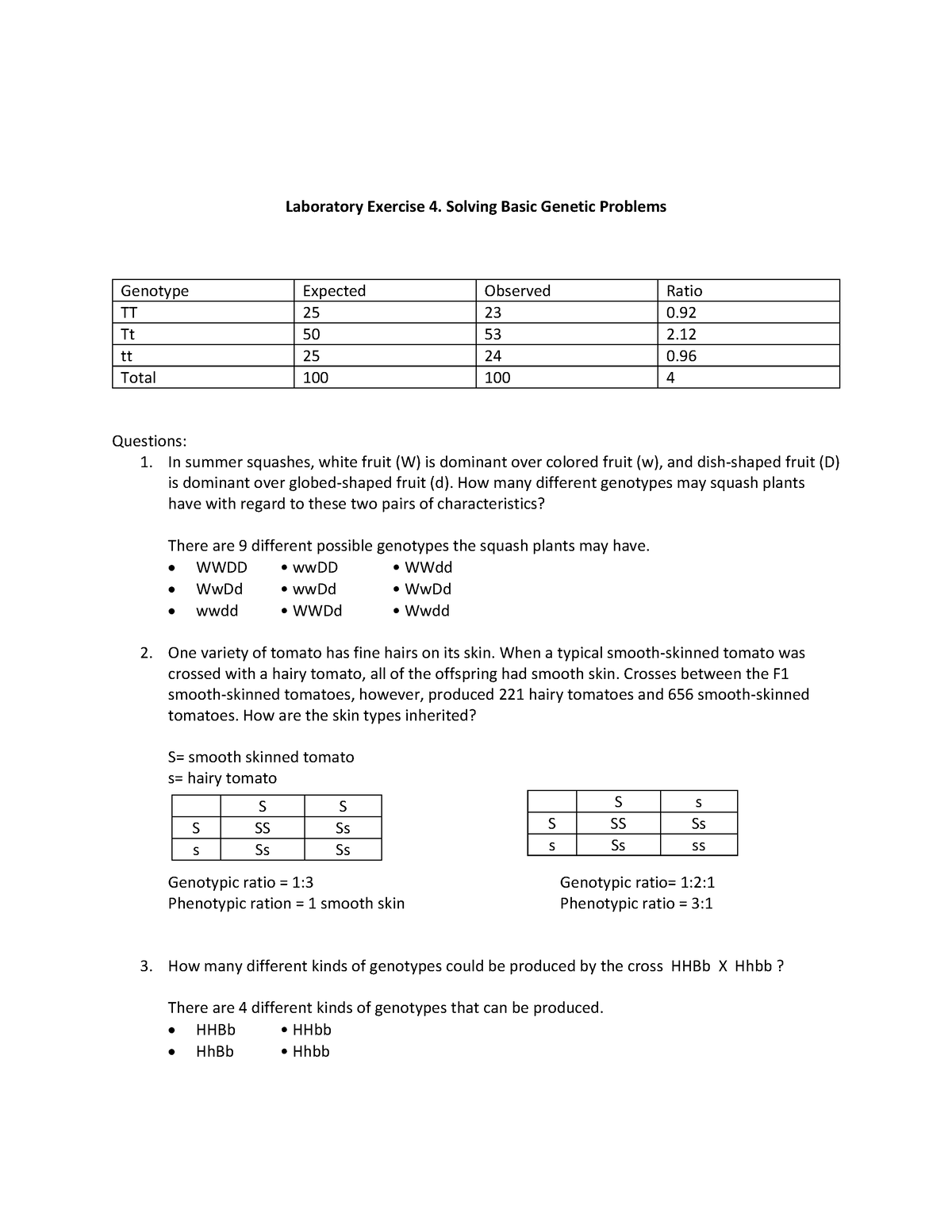 Genetics Lab Exercise 4 - Name: Excel Joy C. Unabia Date: March 8, 2022 ...