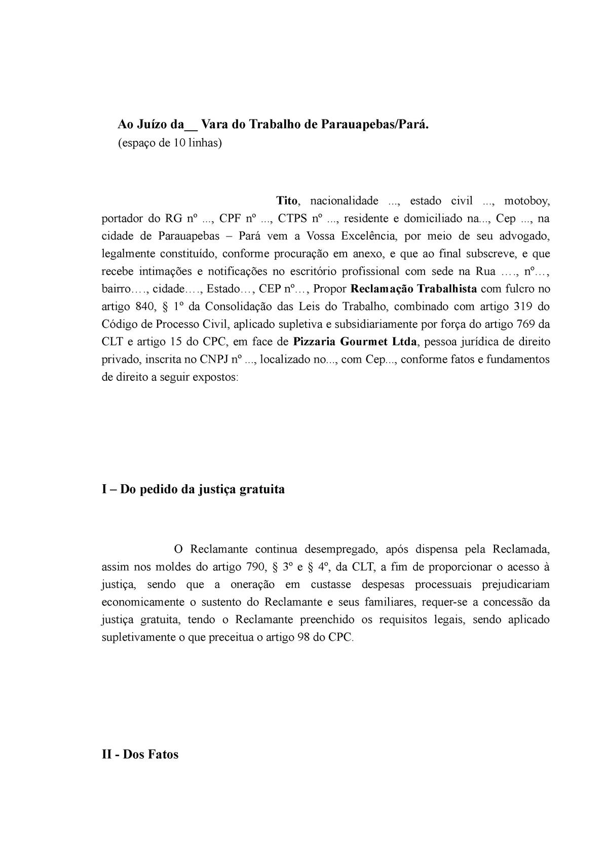 CASO 2 Prática Simulada Do Trabalho - Direito - Estácio - Studocu