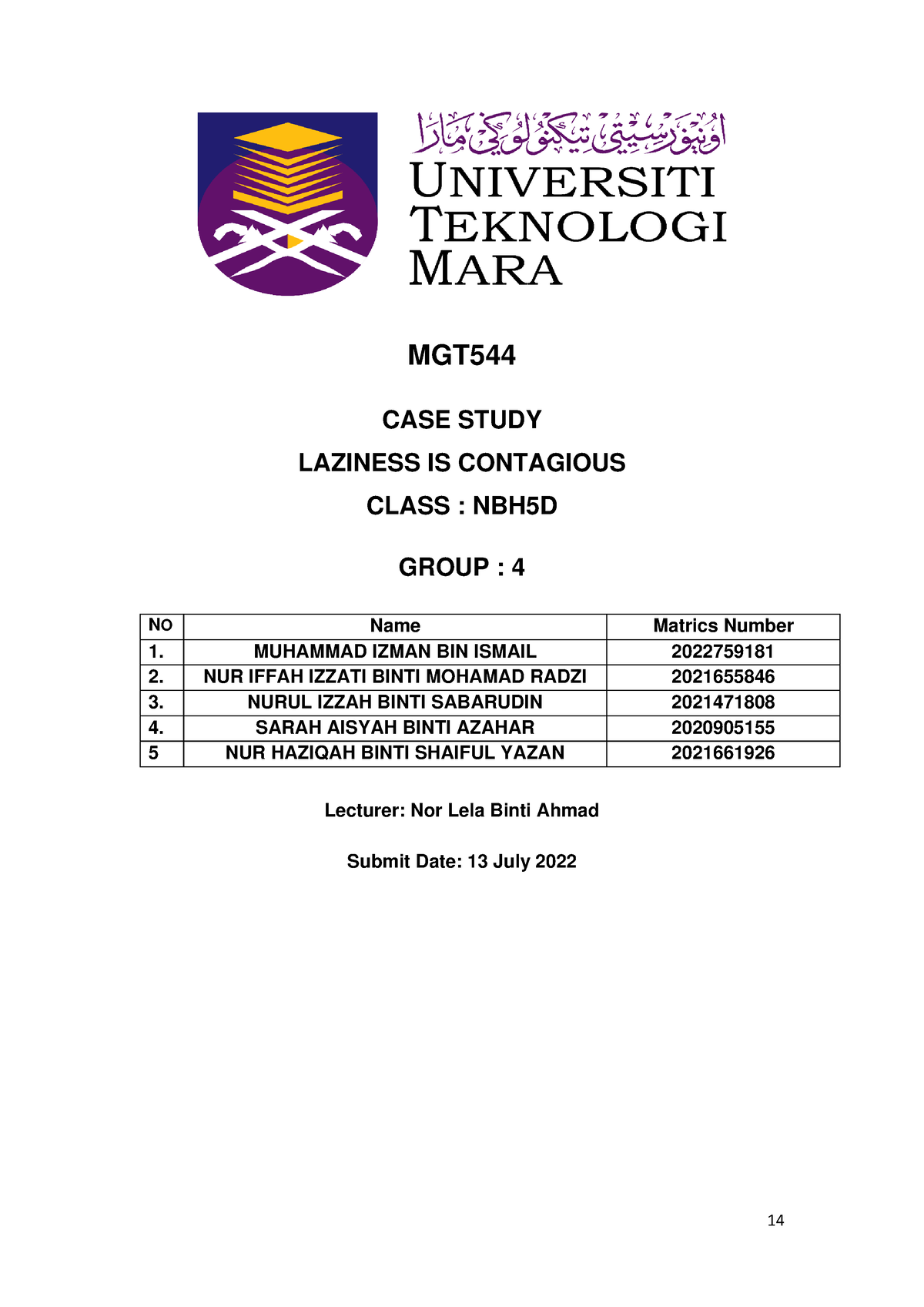 mgt544 group assignment case study