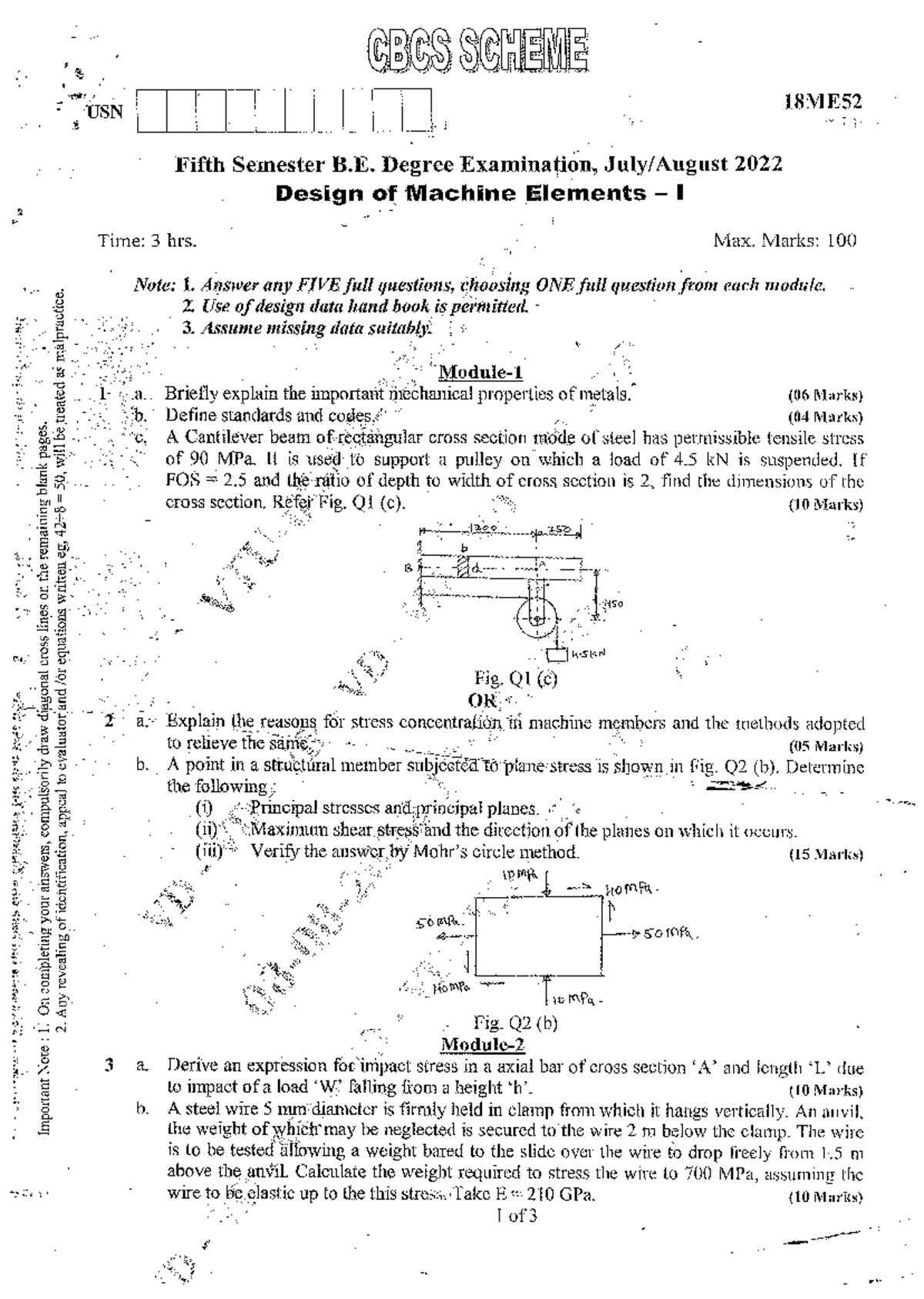 Design-of-Machine-elements 18ME52 - Design of machine elements 1 - Studocu