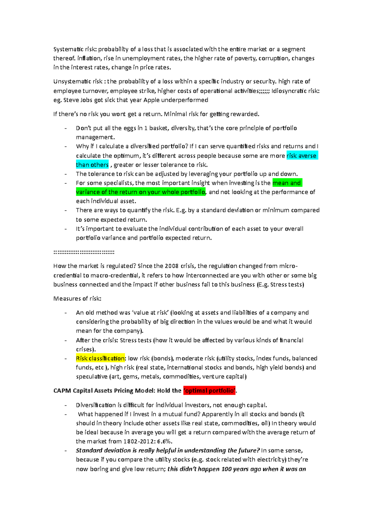 investment-course-systematic-risk-probability-of-a-loss-that-is