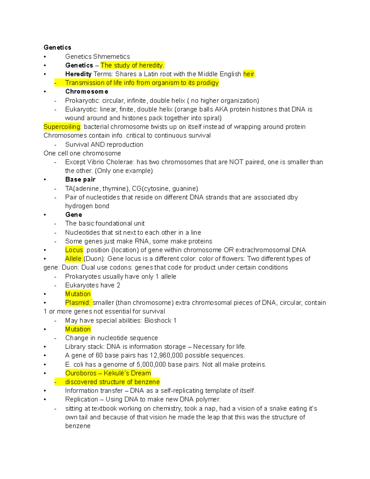 Microbiology Ch. 7 - Genetics Genetics Shmemetics Genetics – The study ...