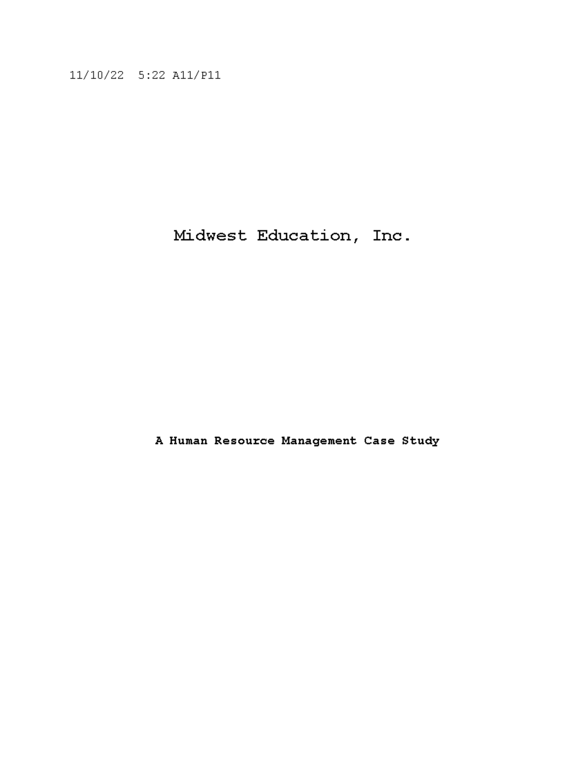 Training Case Study Midwest Education Inc A Human Resource