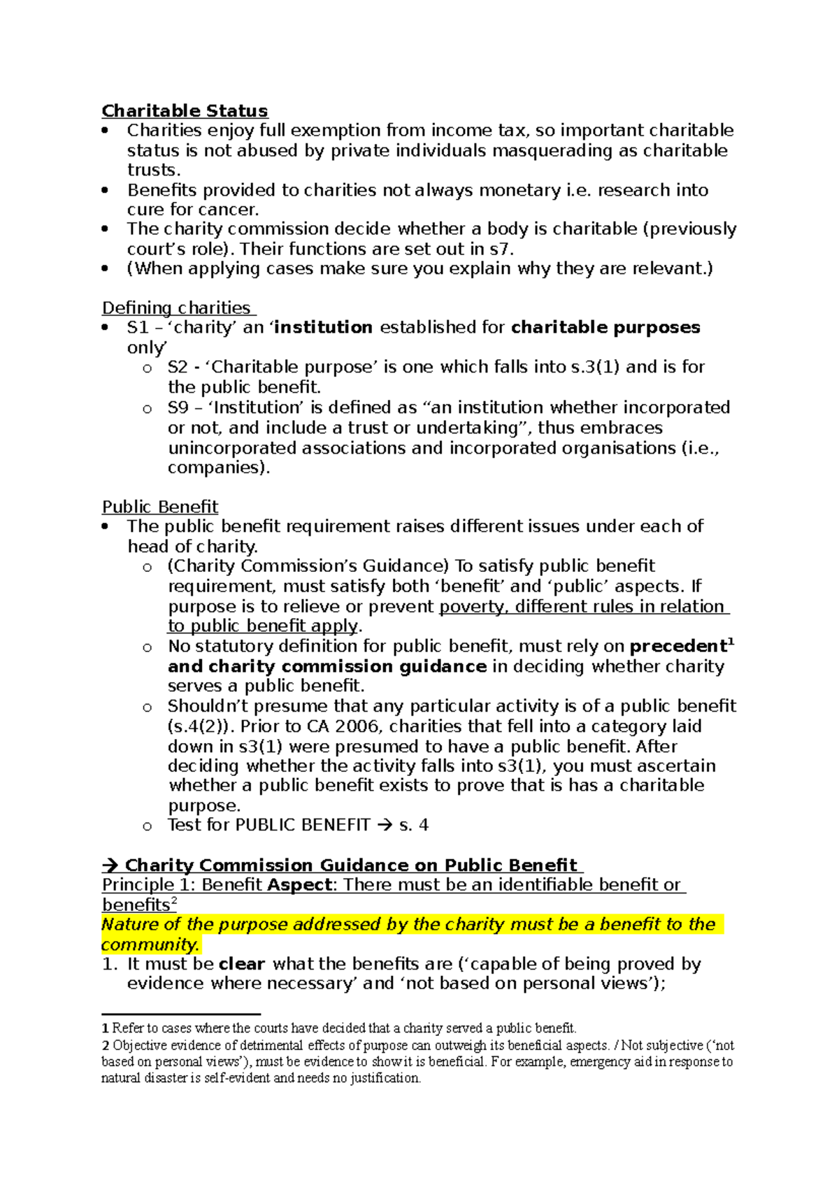 Examination Consolidation for PET Charitable Status Charities enjoy