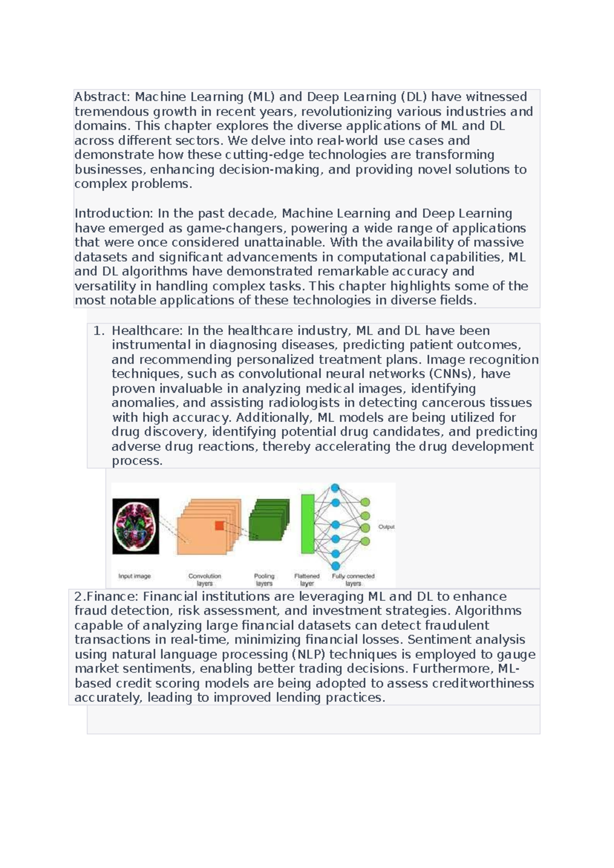 ML AND DL - hand writen - Abstract: Machine Learning (ML) and Deep ...