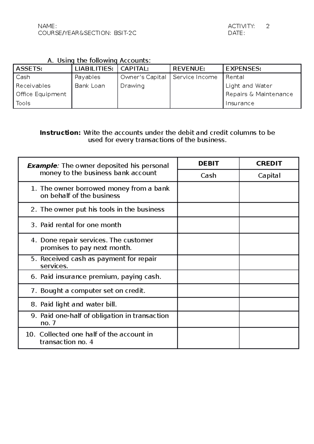 Activity-2 - By Kareen Timario - NAME: ACTIVITY: 2 COURSE/YEAR&SECTION ...