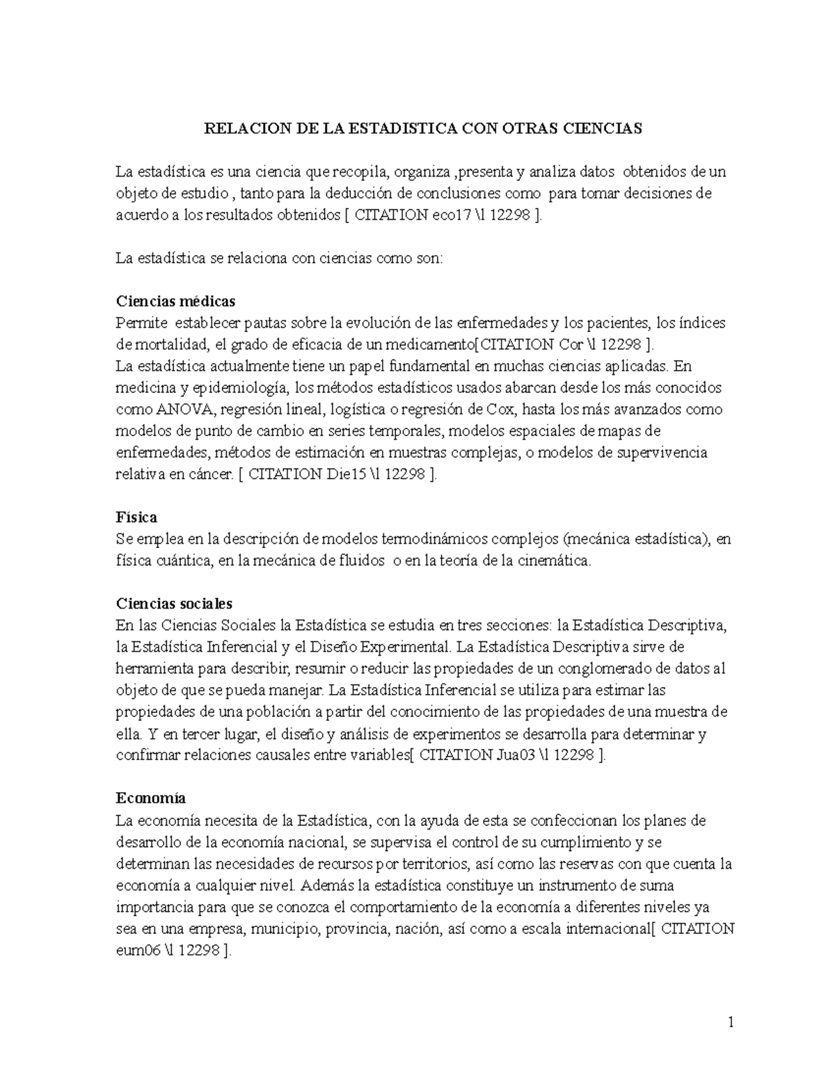 Apuntes 2019 Relacion DE LA Estadistica CON Otras Ciencias