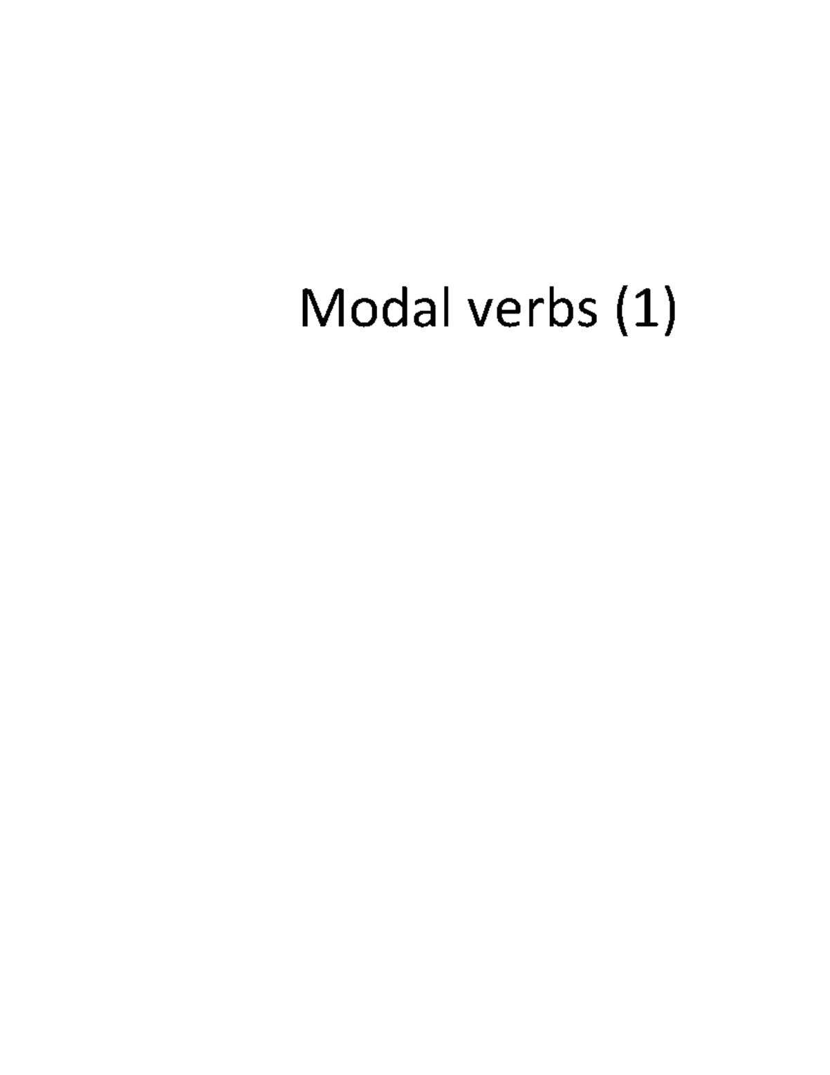 Modal verbs c1 Grammer s2 - Modal verbs (1) Present and future ability ...